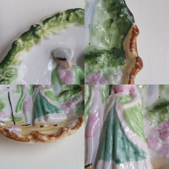 Vintage Hand Painted Victorian Couple 3D Decor Art - Picture 8 of 8